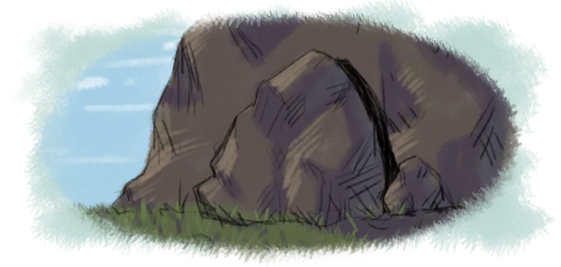 Ilustração de uma rocha
