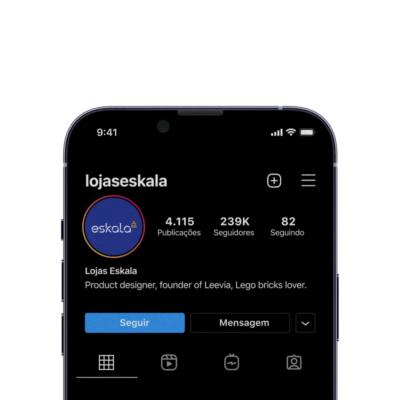 Móvil con el Instagram de Eskala abierto