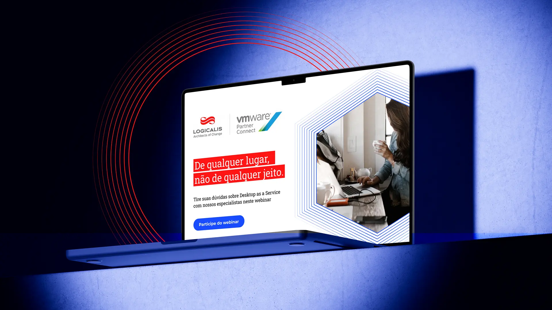 Laptop with the campaign landing page open