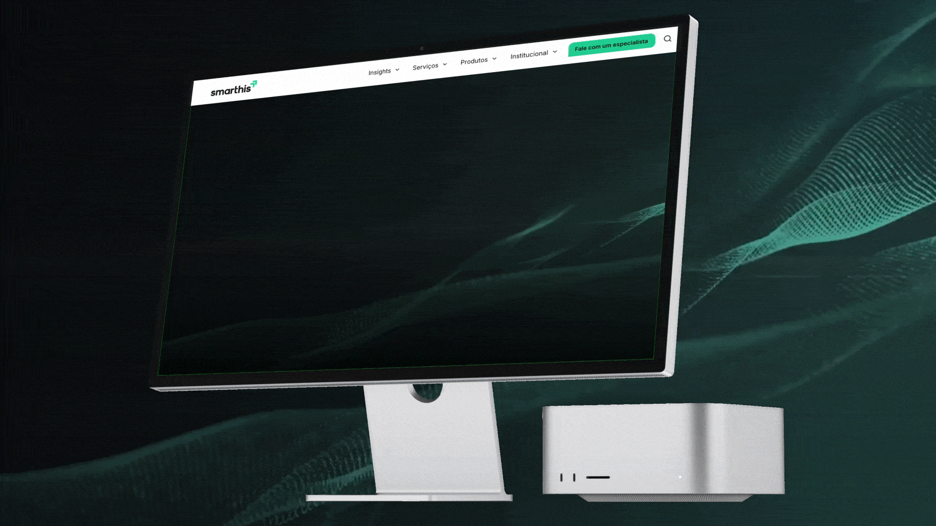 Animação em GIF para visualizar a página de desktop Smarthis
