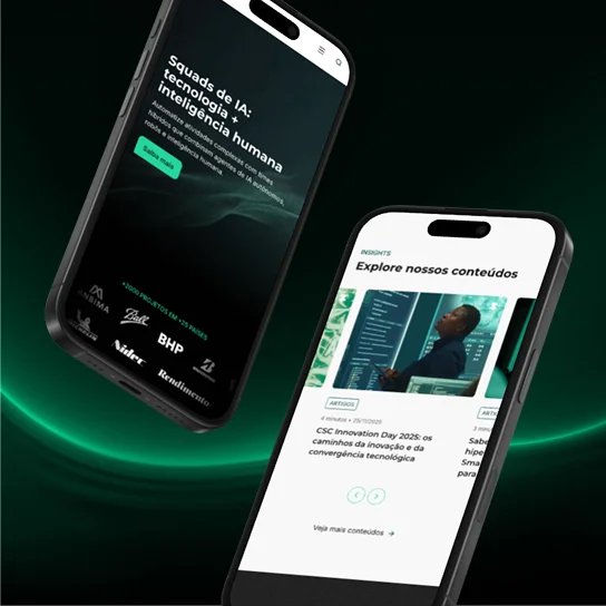 Ilustração de como seria navegar no site Smarthis na versão para celulares